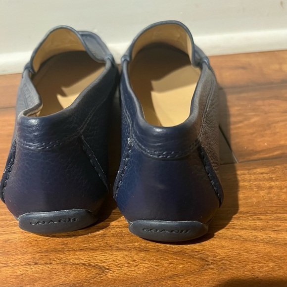 Coach Women's Marley Driver Loafer SZ 5.5 Leather Quiet Luxury Slip On Logo Blue - Picture 5 of 9